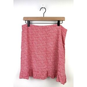Abercrombie & Fitch Red Floral Mini Skirt NWT Ruffle Hem Cottagecore Large‎